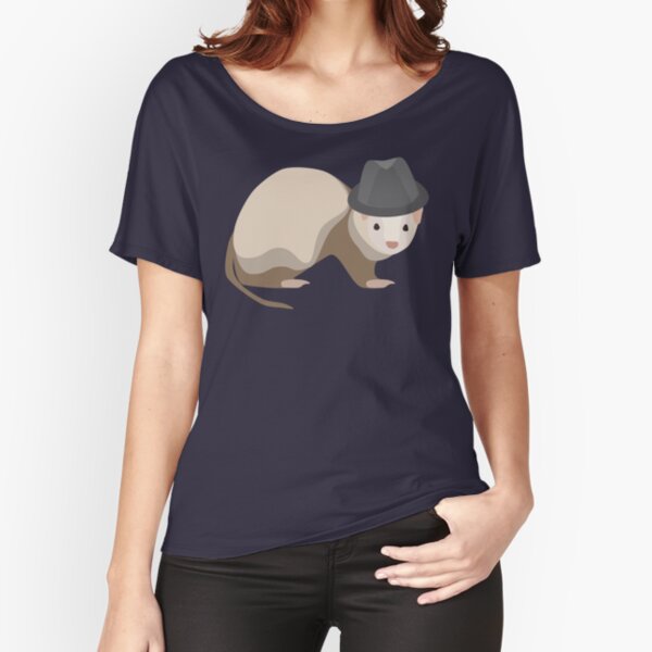 NDVH Ferret Wearing a Trilby Relaxed Fit T-Shirt