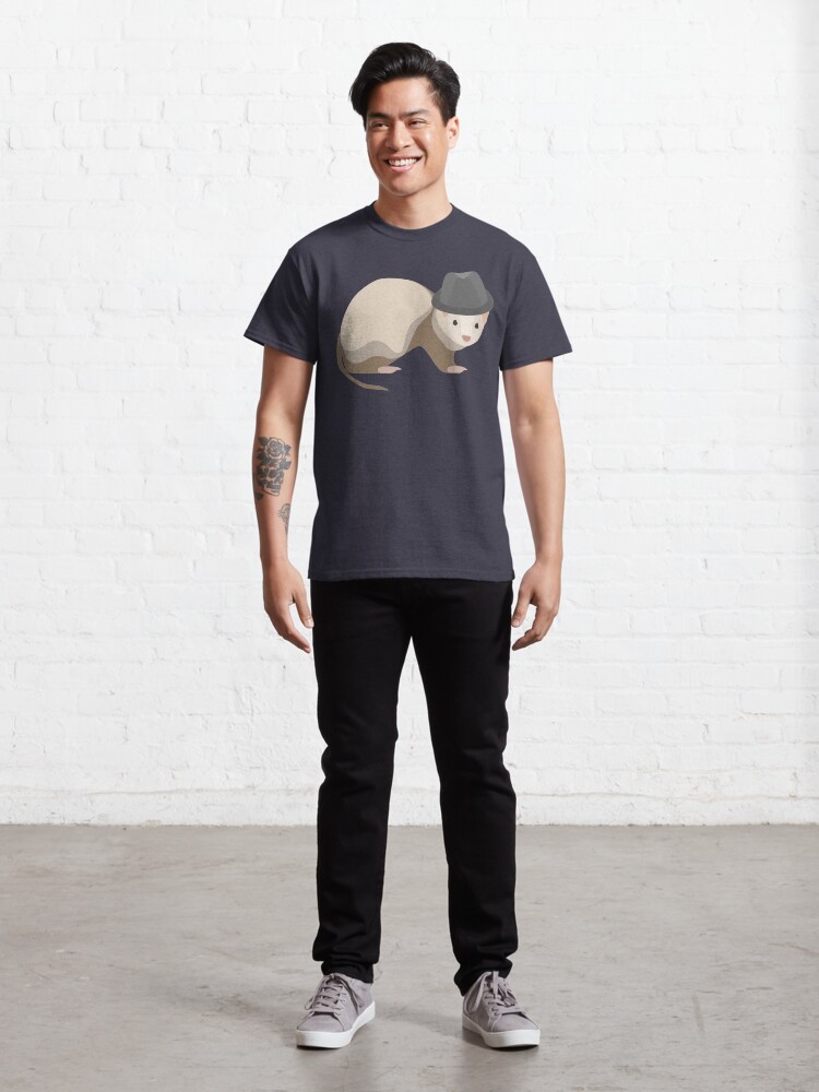 Alternate view of NDVH Ferret Wearing a Trilby Classic T-Shirt