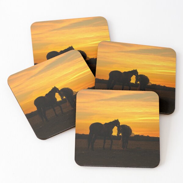Item preview, Two beautiful horses together at sunset designed and sold by kathleenjean.