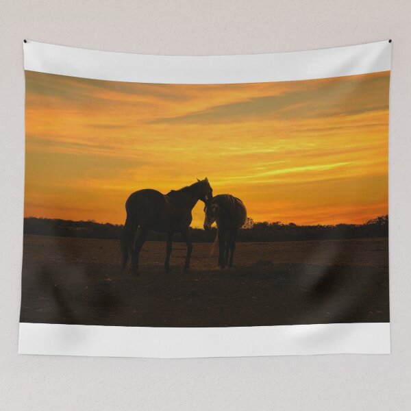 Item preview, Two beautiful horses together at sunset designed and sold by kathleenjean.