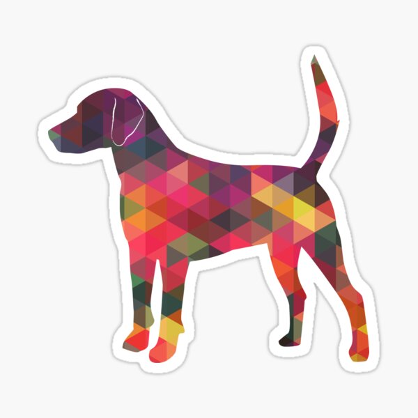Harrier Hound - Colorful Geometric Pattern Silhouette - Multi Sticker