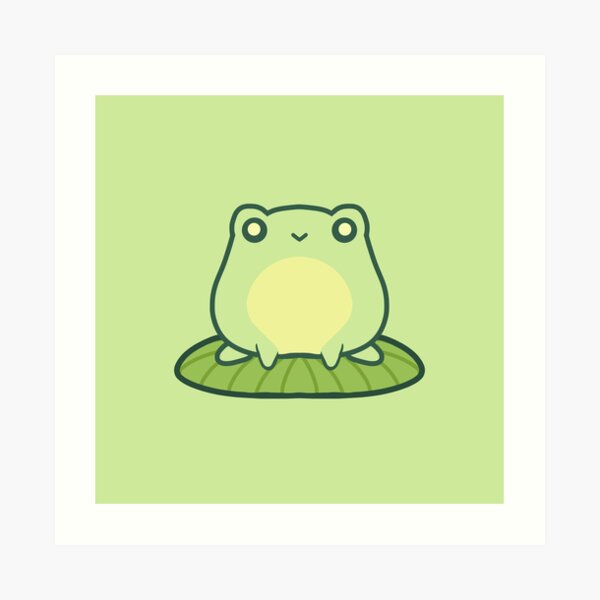 Kawaii Frog Lily Pad | Art Print