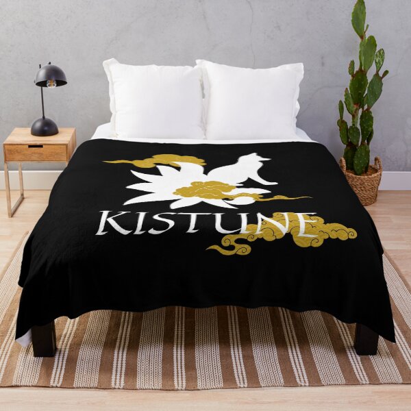 Item preview, Kitsune 9 tailed fox silhouette in traditional Japanese background designed and sold by ThousandAutumns.
