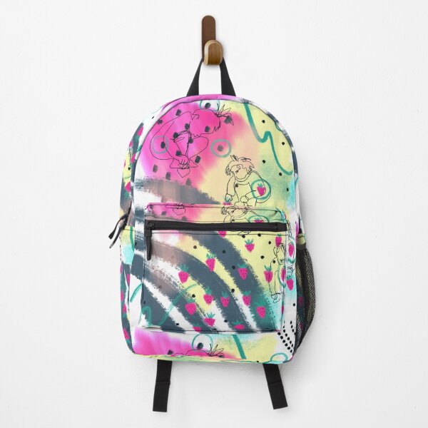 Item preview, Kids picking strawberries in grandma's garden abstract print designed and sold by orangerinka.