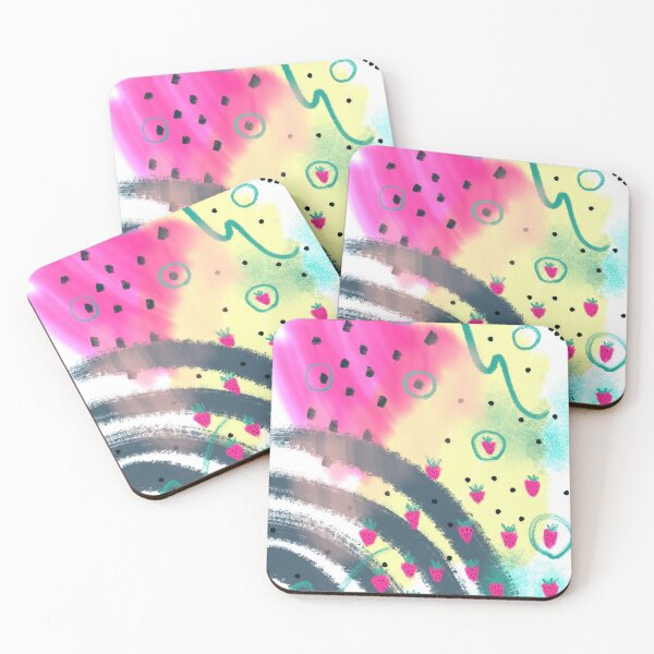 Item preview, Abstract art picking strawberries in grandma's garden designed and sold by orangerinka.