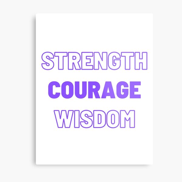 Strength Courage Wisdom (Purple), Calming Art, Printable Wall Art, Buddhism Wall Art Metal Print