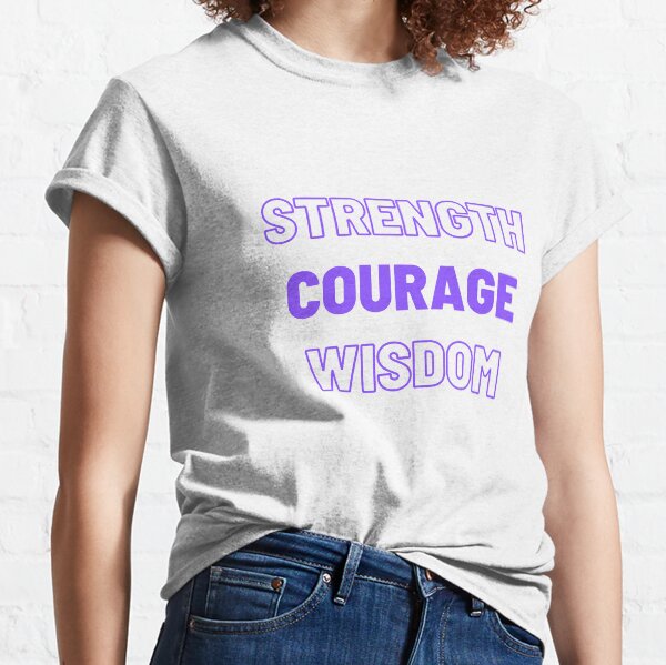 Strength Courage Wisdom (Purple), Calming Art, Printable Wall Art, Buddhism Wall Art Classic T-Shirt