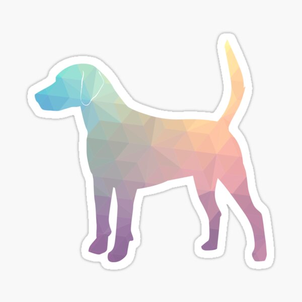 Harrier Hound - Colorful Geometric Pattern Silhouette - Pastel Sticker