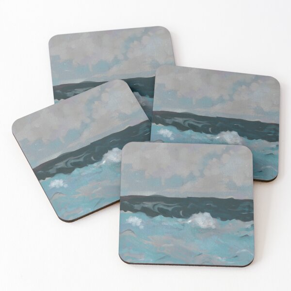 Item preview, Ocean blue water waves sea textured painting watercolor  designed and sold by SILVERAPPLE.
