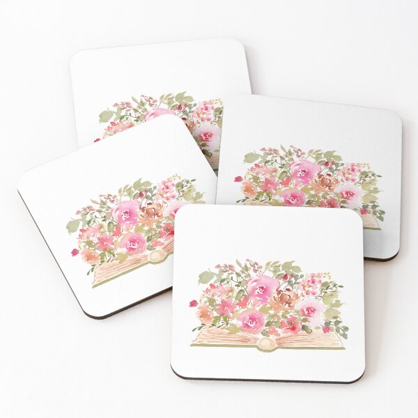 Artikelvorschau, Aquarellbuch mit rosa Blumen entworfen und verkauft von Harpley Design Studio.
