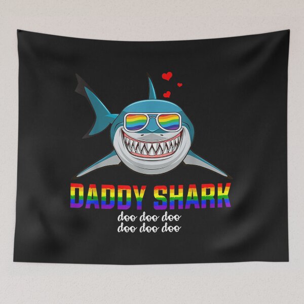Item preview, Shark Daddy LBGT Rainbow Heart Gay Pride Month Gift TShirt55 designed and sold by gbrenda.