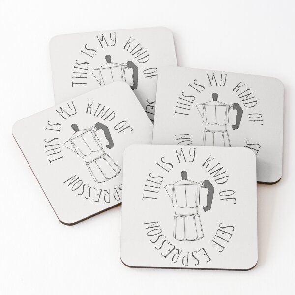 Item preview, My kind of self-espresson: stovetop coffee maker designed and sold by Happy Puppy Print On Demand.