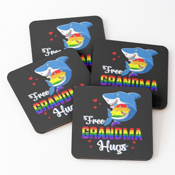 Item preview, Shark Free Grandma Hugs LBGT Rainbow Heart Gay Pride Month TShirt60 designed and sold by gbrenda.