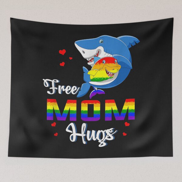 Item preview, Shark Free Mom Hugs LBGT Rainbow Heart Gay Pride Month Gift TShirt59 designed and sold by gbrenda.