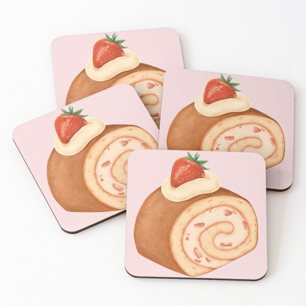 Item preview, Strawberry roulade design designed and sold by luckyturtles.