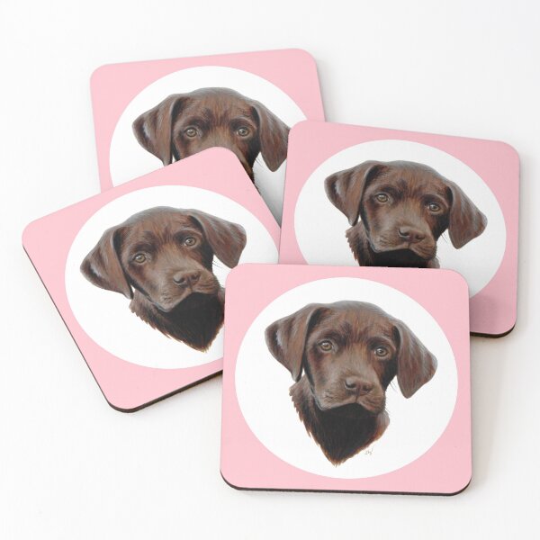 Item preview, Chocolate Labrador Puppy (pink) designed and sold by SandraWarmerdam.