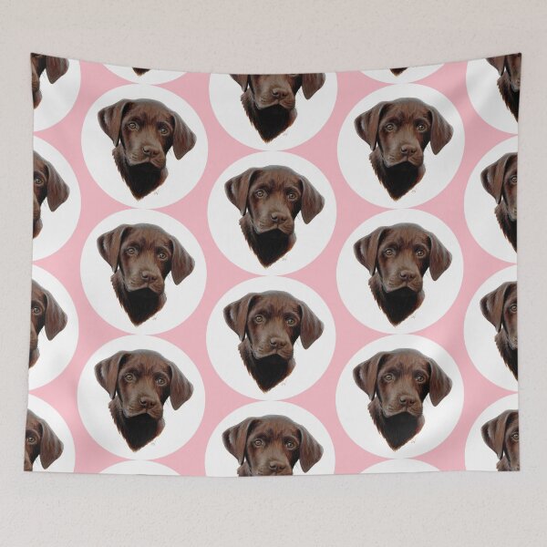 Item preview, Chocolate Labrador Puppy (pink) designed and sold by SandraWarmerdam.