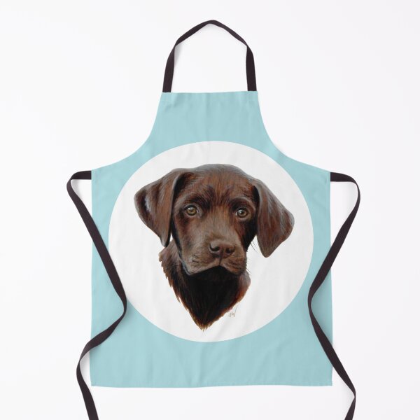 Item preview, Chocolate Labrador Puppy (blue) designed and sold by SandraWarmerdam.
