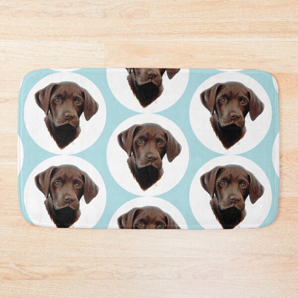 Item preview, Chocolate Labrador Puppy (blue) designed and sold by SandraWarmerdam.