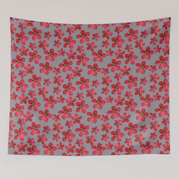 Item preview, Red Single Hibiscus on Grey designed and sold by STHogan.