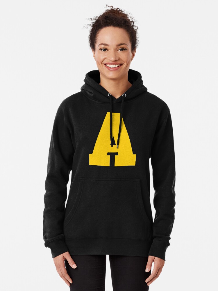 Black hoodie with yellow writing best sale