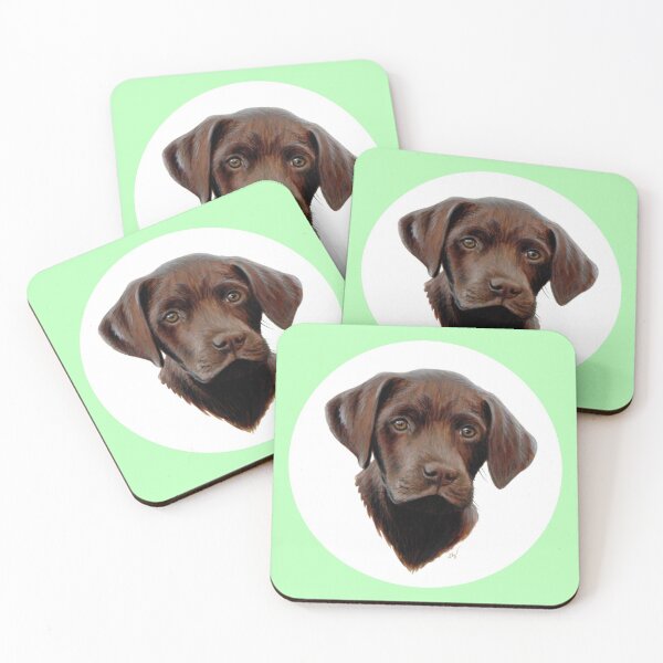 Item preview, Chocolate Labrador Puppy (green) designed and sold by SandraWarmerdam.