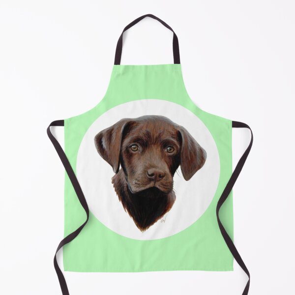 Item preview, Chocolate Labrador Puppy (green) designed and sold by SandraWarmerdam.