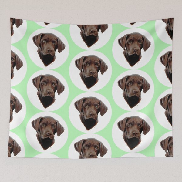 Item preview, Chocolate Labrador Puppy (green) designed and sold by SandraWarmerdam.