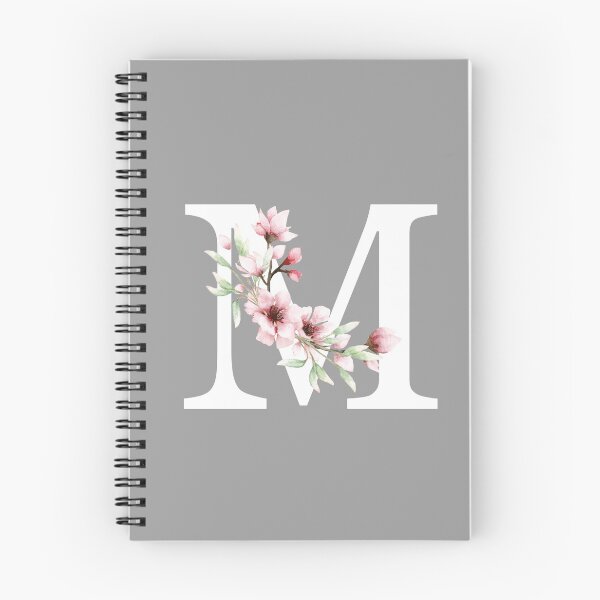 Artikelvorschau, Blumenmonogrammbuchstabe M mit Kirschblüten entworfen und verkauft von thesnowwhyte.