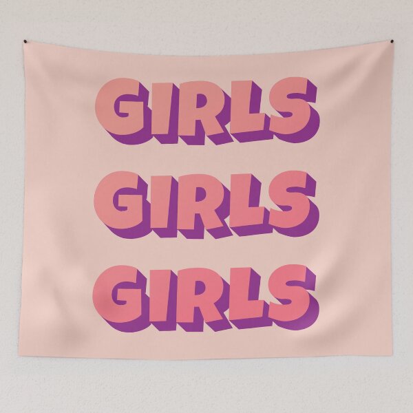 Item preview, Girls Girls Girls Pink Aesthetic Dorm Wall Art  designed and sold by modoki.