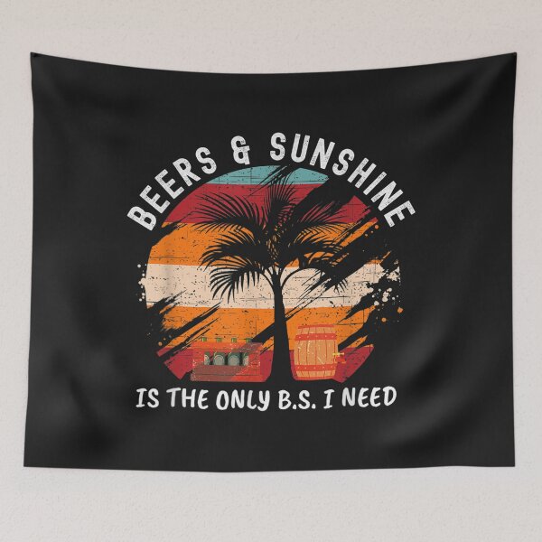Item preview, The Only BS I Need Is Beers and Sunshine Retro Beach TShirt20 designed and sold by gbrenda.
