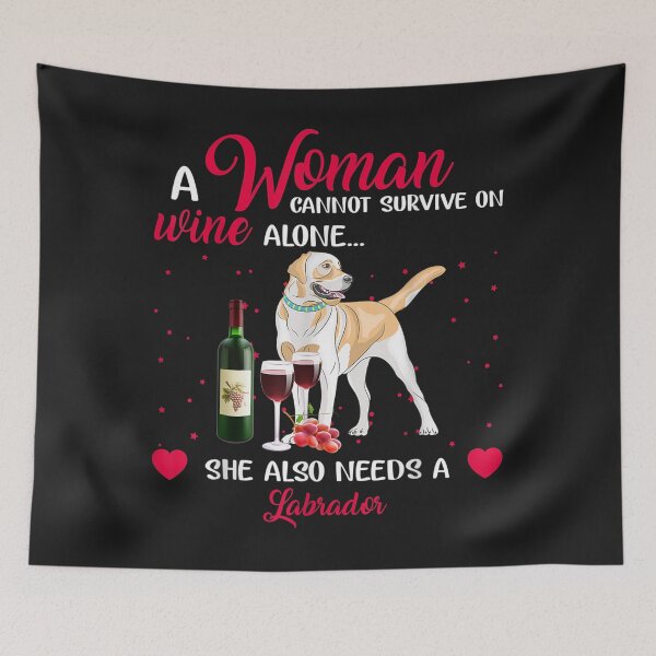 Item preview, Woman Cannot Survive On Wine Alone Needs Labrador TShirt40 designed and sold by gbrenda.
