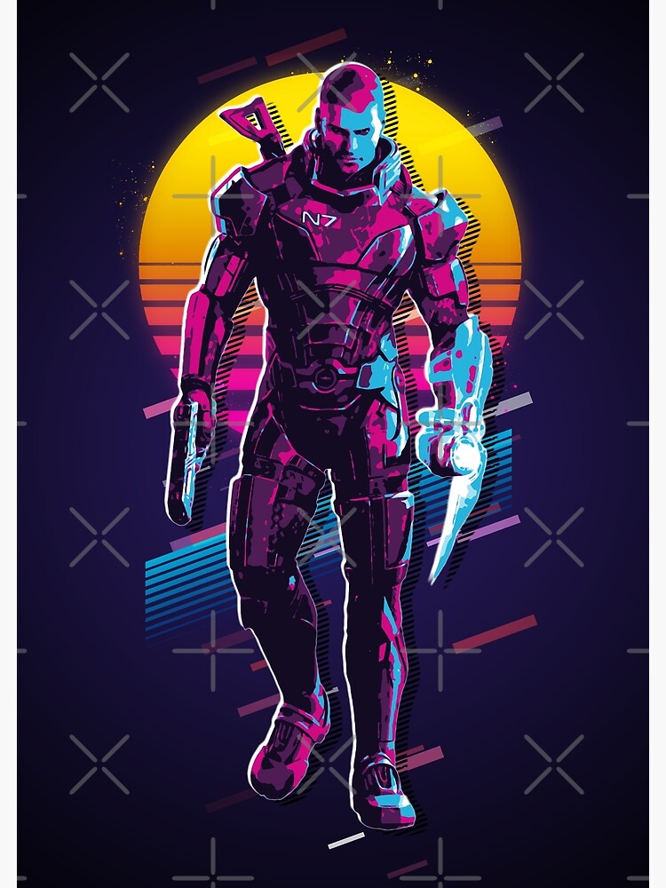 Disover Commander Shepard - Mass Effect *80s Retro* Premium Matte Vertical Poster