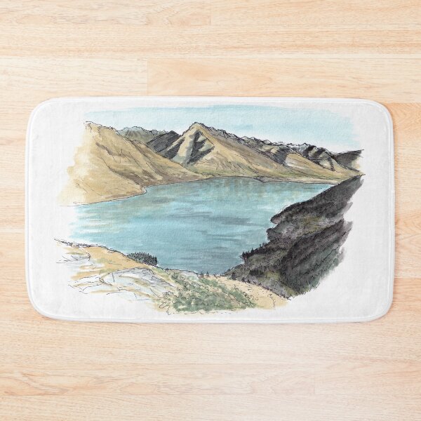 Item preview, Lake Wakatipu from Queenstown Hill Watercolour designed and sold by Tom Napper Design.