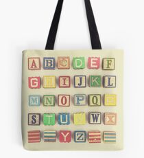 Vintage Alphabet Tote Bag