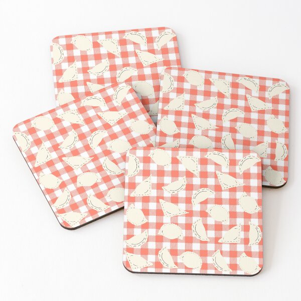 Item preview, Cute Dumplings Pattern on Red Checkered Background designed and sold by kapotka.
