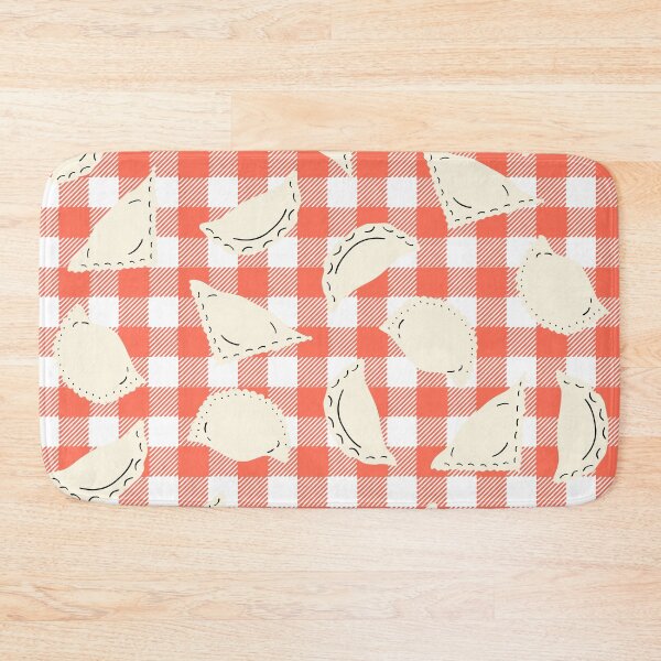 Item preview, Cute Dumplings Pattern on Red Checkered Background designed and sold by kapotka.