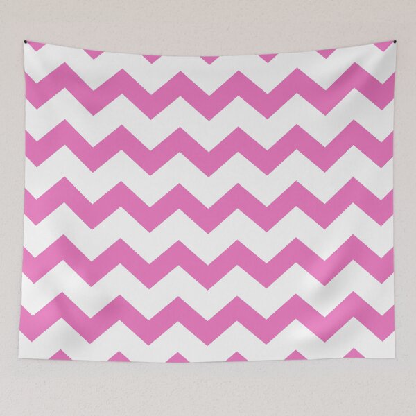 Item preview, taffy orchid plain background with white geometric zig zag pattern designed and sold by Brontorino.