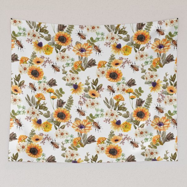 Item preview, floral art paint with bee designed and sold by HazanosuN.