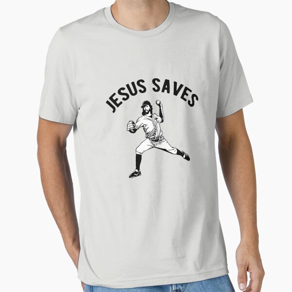Item preview, Jesus Saves Baseball Pitcher designed and sold by goodtogotees.
