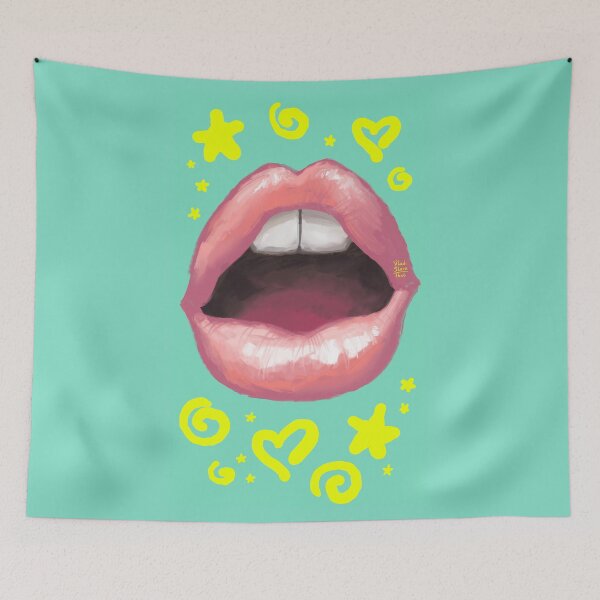 Item preview, Beautiful fashion lips. Sweet lovely sexy cute kiss. designed and sold by RukkiZukkiArt.