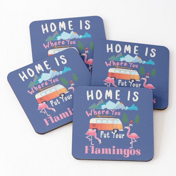 Item preview, Funny Home Is Where You Put Your Flamingos Camping Design T-Shirt designed and sold by Mekoooo.