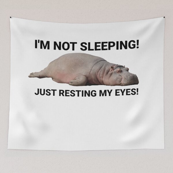 Item preview, Throw blanket with funny quote of sleepy hippo designed and sold by LordSH.
