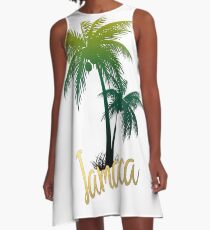 Palm Tree Jamaica A-Line Dress