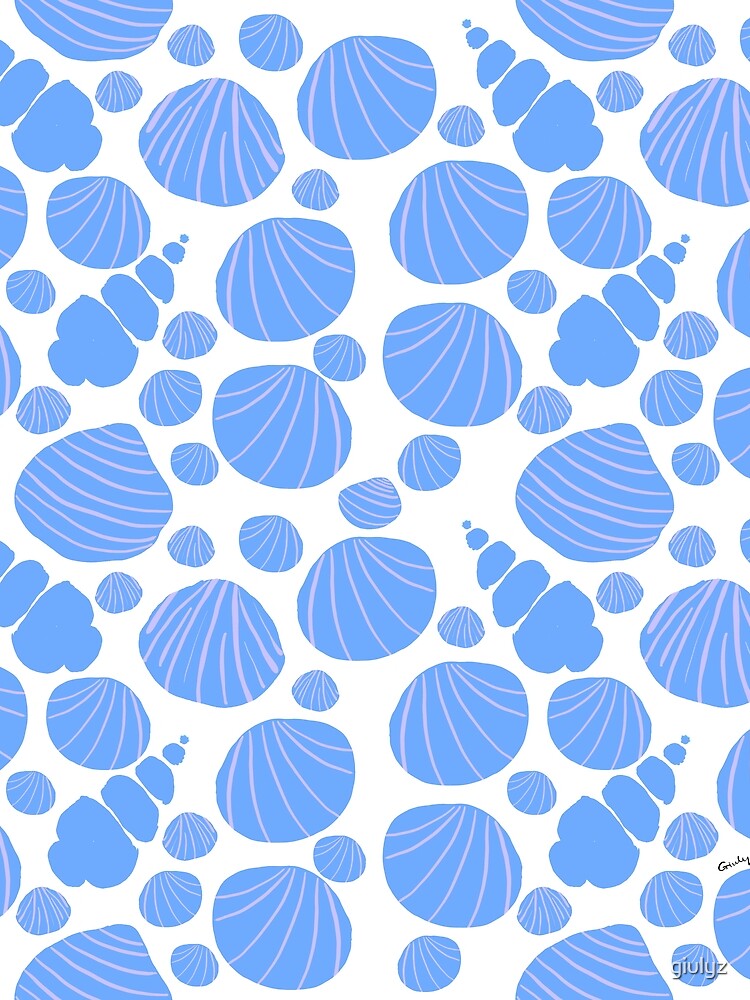 Thumbnail 3 of 3, Scarf, Blue Shells Pattern designed and sold by giulyz.