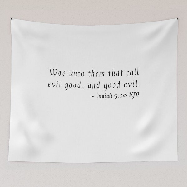 Item preview, Isaiah 5:20 KJV Black Gothic Print designed and sold by VerShirts.