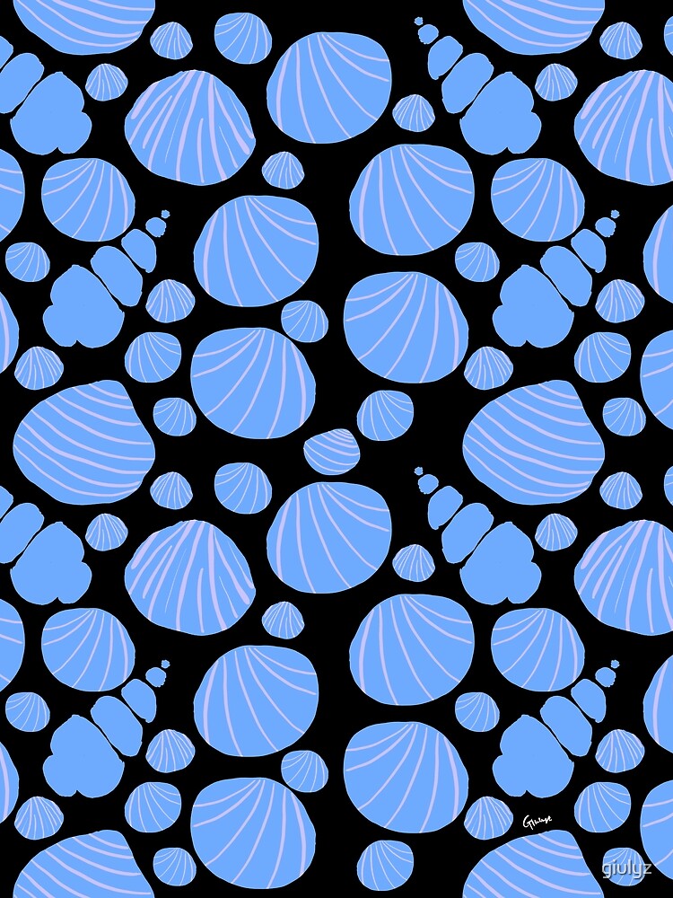 Thumbnail 3 of 3, Scarf, Blue Shells Pattern designed and sold by giulyz.