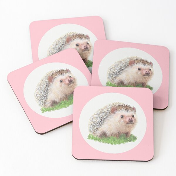 Item preview, Hedgehog Painting (pink) designed and sold by SandraWarmerdam.