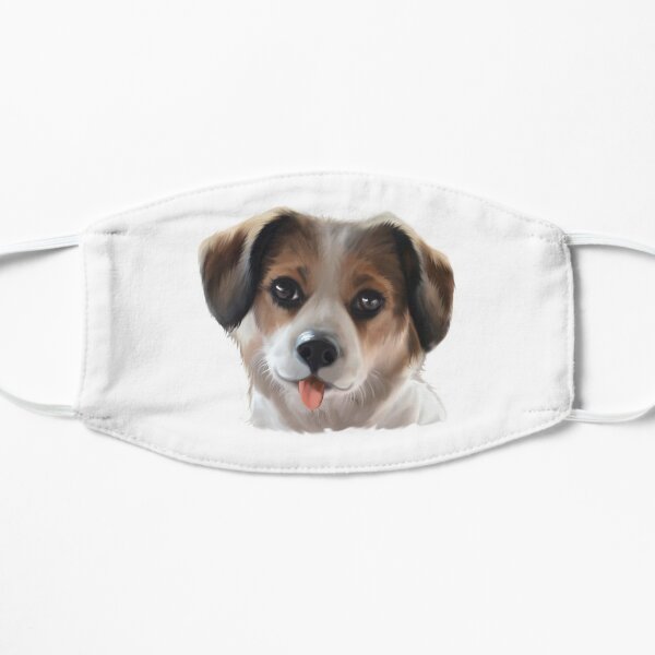 cute puppy with big eyes Flat Mask