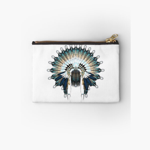 Item preview, Native American War Bonnet In Silver and Blue designed and sold by Naumaddic Arts.